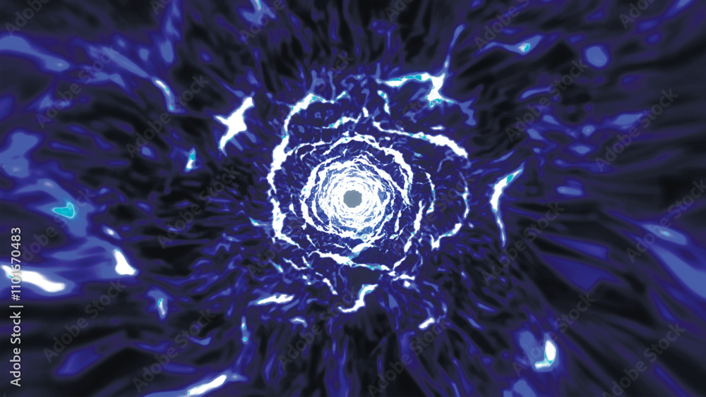 Poster flight motion graphic in digital technology tunnel. abstract digital background. data flow informati