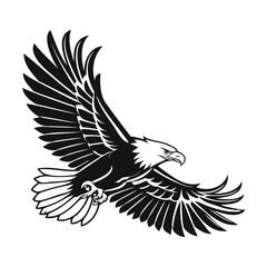 Flying Eagle Vector Silhouette Bird Logo for Wildlife and Creative Designs