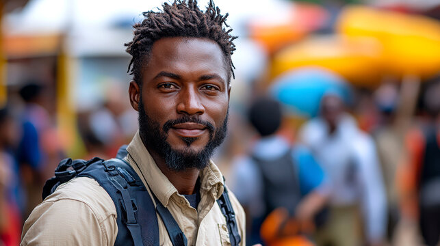 Volunteer arriving in an area in need of humanitarian assistance