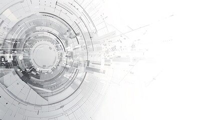 Abstract digital design featuring circular patterns and geometric lines, conveying a sense of technology and innovation.