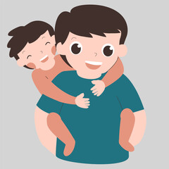 Obraz premium Father and son illustration