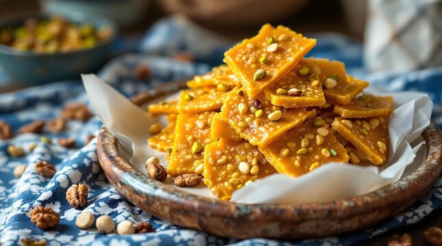 Sohan Halva with Pistachios and Nuts (Uzbek Dessert)