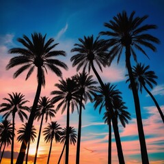 Naklejka premium palm trees on the beach