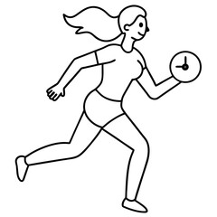 running woman is holding clock