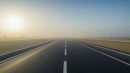 Empty express lane on highway during off-peak hours, symbolizing efficiency and opportunity in a calm, uncluttered environment.