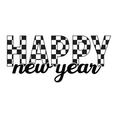 Happy New Year 2025 Typography Clipart Vector illustration