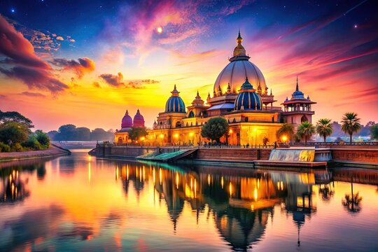 Ganges River Vedic Planetarium Mayapur India Low Light