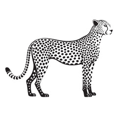 Fototapeta premium A drawing of a cheetah that is on a white background