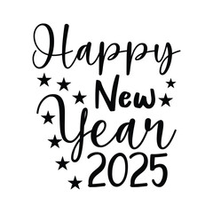 Glamorous New Year 2025 Typography Vector Illustration