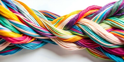 Abstract Network of Colorful Threads Weaving Together - Symbolic Fabric of Diverse Communities with Copy Space