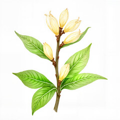 White lily flower with green leaves, purity and elegance, Al Generation	
