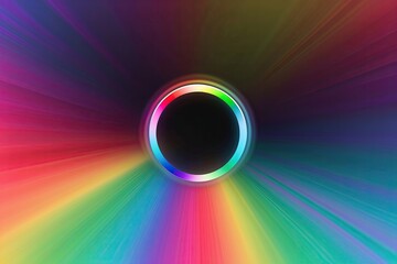 Vibrant Rainbow Gradient Burst Overlay with Lens Glow Effect