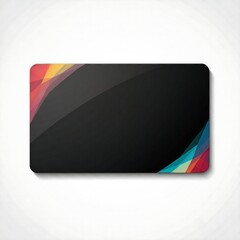 Blank black PVC plastic card with colored geometric pattern mockup isolated on white background, member card, VIP card, credit card, privilege card, platinum card
