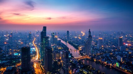 A modern metropolis, illuminated by city lights, serves as the backdrop for a wireless network connection. The concept of urban connectivity seamlessly blends with the vibrant cityscape