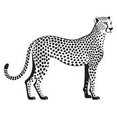 Fototapeta premium A drawing of a cheetah that is on a white background