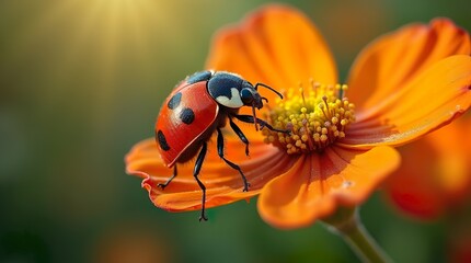 Fototapeta premium The Striped Intruder: A Close-Up of a Potato Beetle