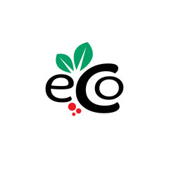 Simple flat eco logo. Eco-friendly products.