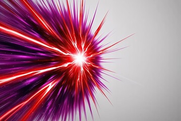 Vibrant Red and Purple Energy Explosion on White Background