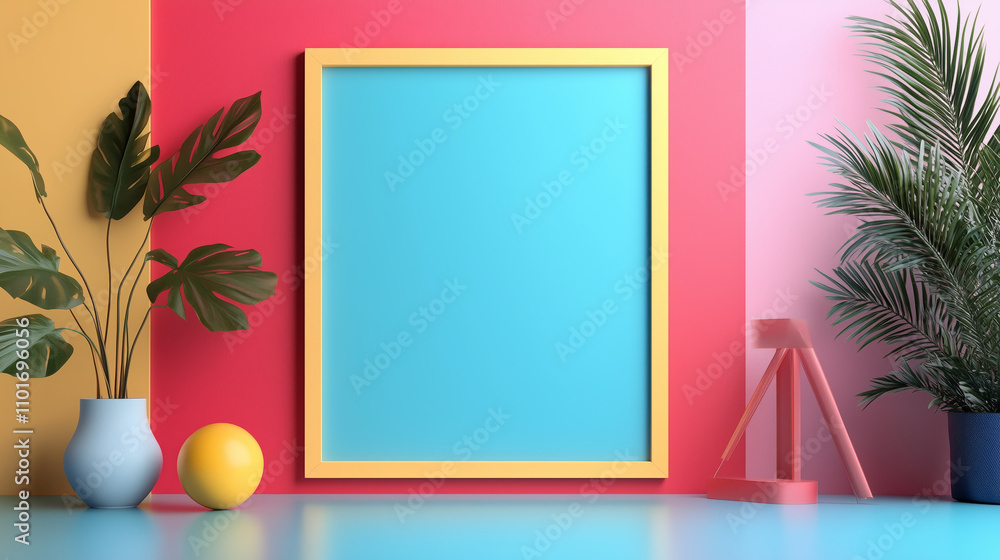 Poster Copy space abstract background wall display mock up