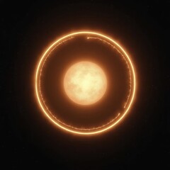 Glowing Planetary Ring Encircling Radiant Celestial Body