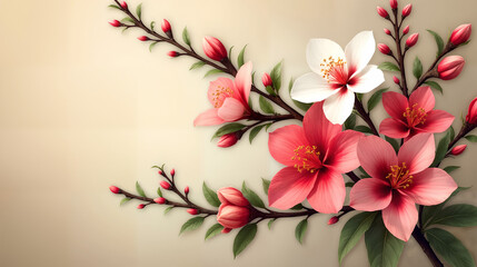 Fototapeta premium Artistic Floral Mural