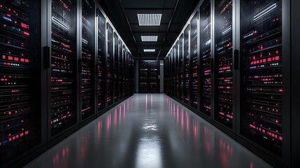 IT Professionals Configuring Cloud Servers in State-of-the-Art Data Center