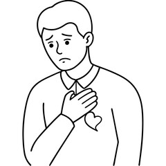 unwell man suffer from heartache