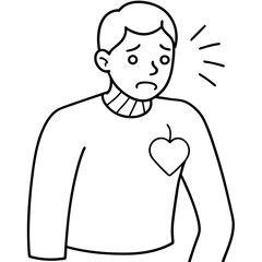 unwell man suffer from heartache