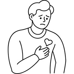 unwell man suffer from heartache