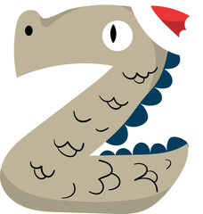 Letter Z Cute Monster Christmas Character Alphabet