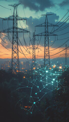 Powering the future peak energy storage solutions in urban landscapes at dusk technology and nature intertwined