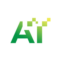 AI Logo. Artificial Intelligence logo design illustration