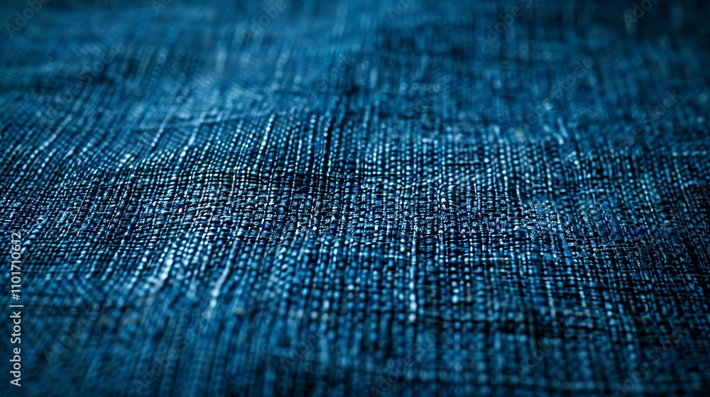 Aufkleber a close-up view of a textured blue fabric, showcasing intricate patterns and depth.
