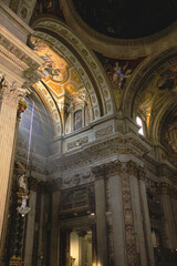 Sunlight streaming through church interior in Rome