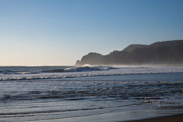 Crushing waves at the iconic Auckland’s Piha Beach