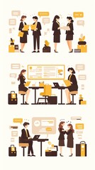 Obraz premium Team collaboration and communication in a modern office environment