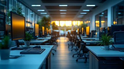 Network Engineers Optimize Network Performance in Plain Office with Copy Space