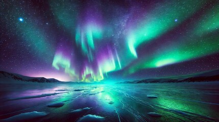 background aurora with stars