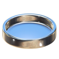 Silver pet bowl for dogs or cats isolated on png transparent background.