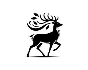 silhouette Deer logo vector illustration