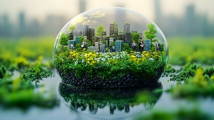 Business Team Optimizing AI-Driven Green Procurement Macro Close-Up Showcasing Sustainable Sourcing Efficiency