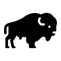 Timeless American Mammal Bison Icon with a Clean and Bold Vector Style
