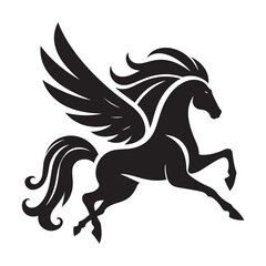 Pegasus Logo Template Vector illustration design, Pegasus logo template vector illustration design, Pegasus logo design, winged horse logo, Pegasus vector template, flying horse logo