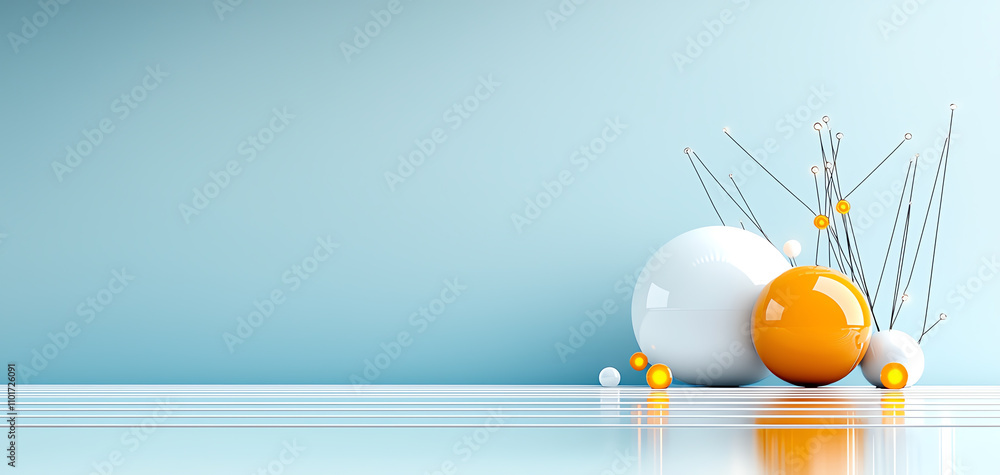 Poster dynamic design elements in minimalist space modern studio visual art contemporary environment artist