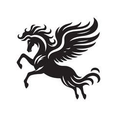 Pegasus Logo Template Vector illustration design, Pegasus logo template vector illustration design, Pegasus logo design, winged horse logo, Pegasus vector template, flying horse logo