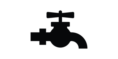 Faucet icon. Water tap, Bathroom faucet symbol flat icon.