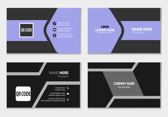 flat modern name creative business card double sided design