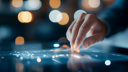 High-tech trading dashboard with glowing stock graphs