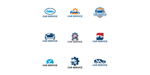 Obraz premium Set of Car repair logo template design. Automobile Logo.