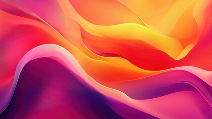 Obraz premium Abstract waves of vibrant colors blend seamlessly, creating a dynamic and fluid visual experience.